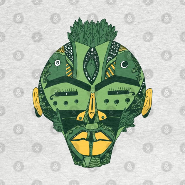 Forrest Green African Mask 4 by kenallouis